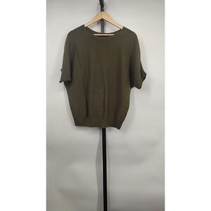 Quince Olive Green Cotton Cashmere Link-stitch shirt